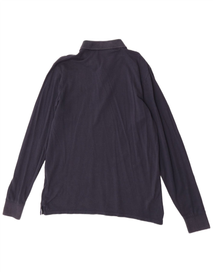 Gant Herren-Langarm-Poloshirt, groß, marineblau, Baumwolle