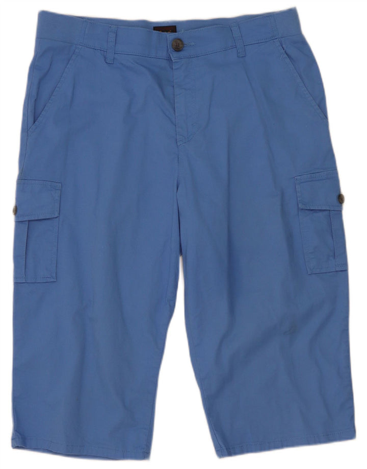 Lee Damen Cargo-Bermudashorts US 12 Large W32 Blaue Baumwolle