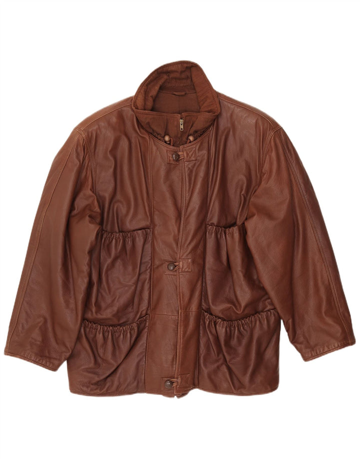 VINTAGE Herren Lederjacke UK 42 XL Braunes Leder