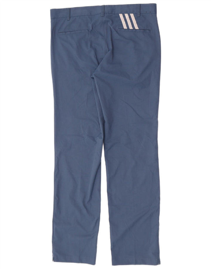 Adidas Herren Straight Chino Hose W34 L34 Blaues Polyester