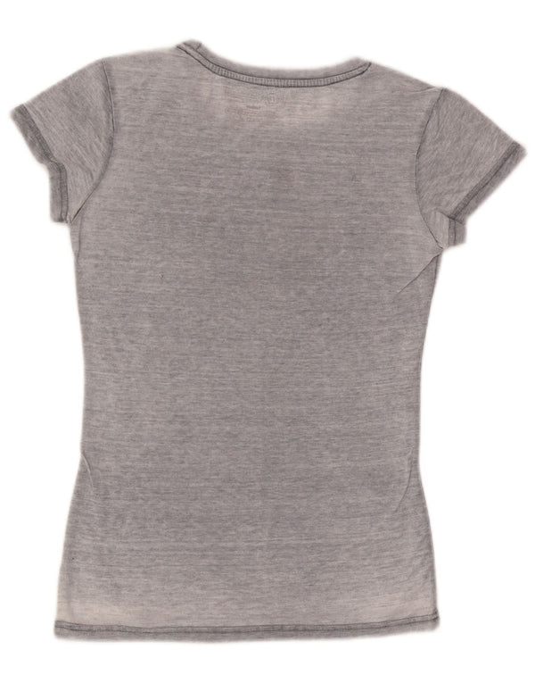 Hard Rock Cafe Damen Honolulu Graphic T-Shirt Top UK 10 Small Grau Baumwolle