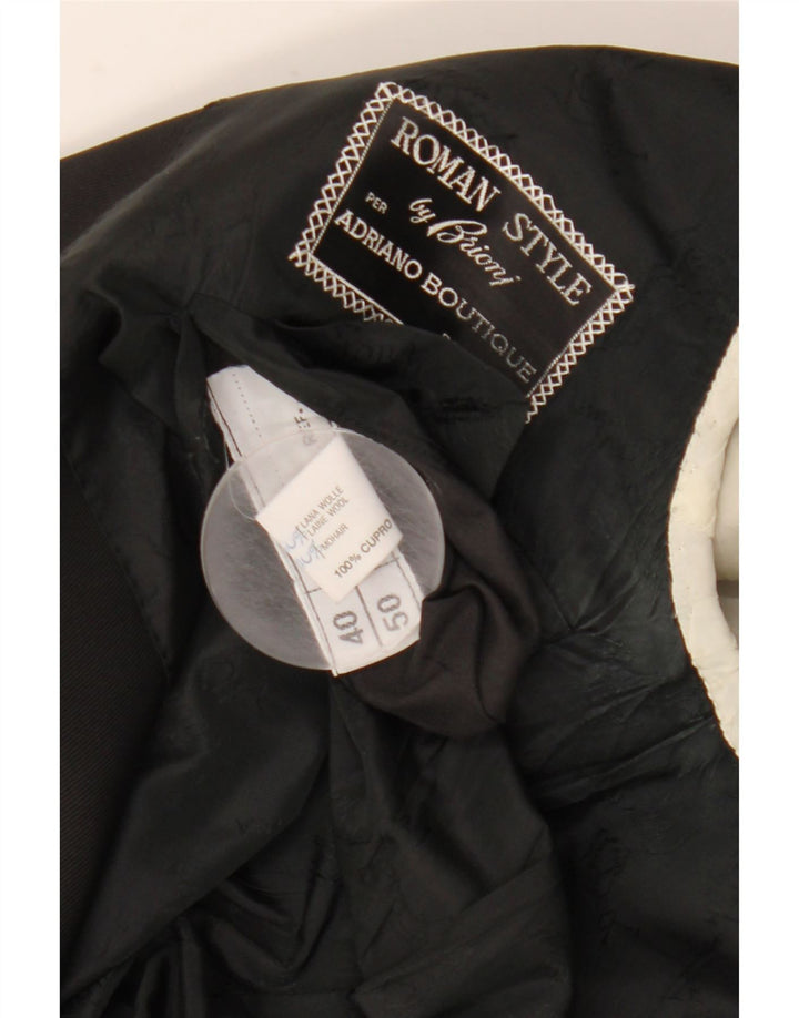 Bresci Herren-Blazer mit 1 Knopf, UK 40, große schwarze Wolle