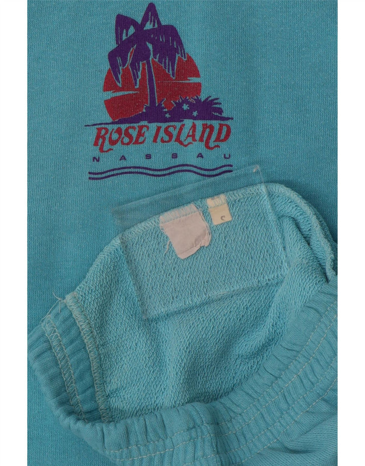 VINTAGE Mens Full Tracksuit Small  Turquoise Colourblock