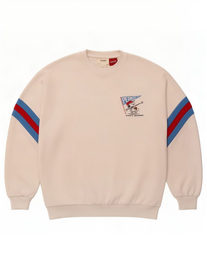 Pull & Bear Damen-Sweatshirt mit Peanuts-Grafik, Gr. 10, Größe S, Weiß