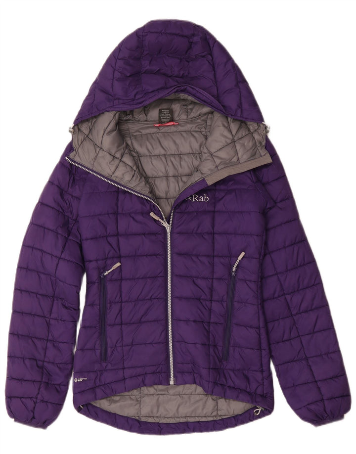 Rab Wattierte Damenjacke mit Kapuze, Gr. 8, Lila, Polyamid