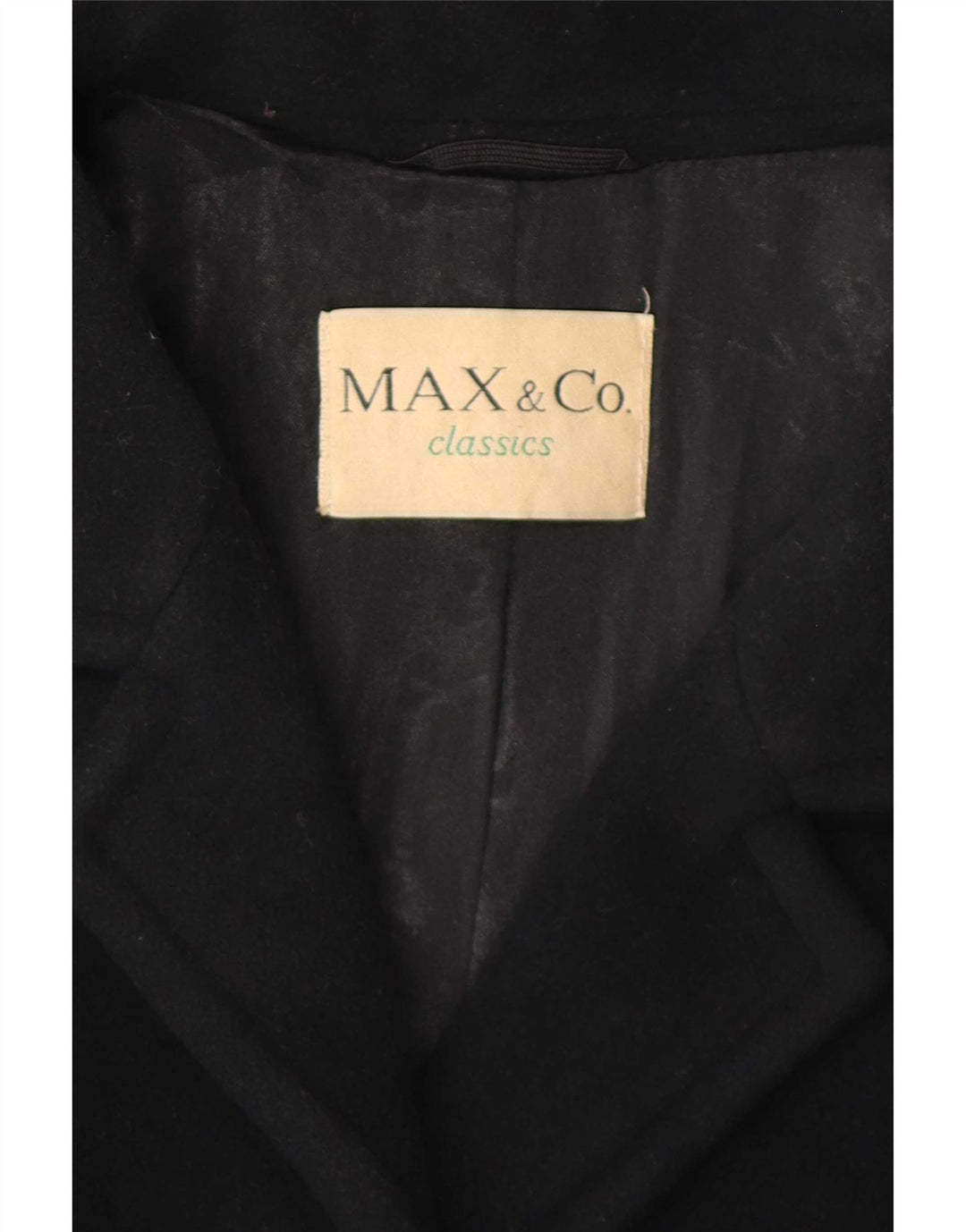 Max & Co. Damenmantel UK 14 Große schwarze Wolle