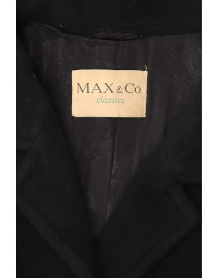 Max & Co. Damenmantel UK 14 Große schwarze Wolle