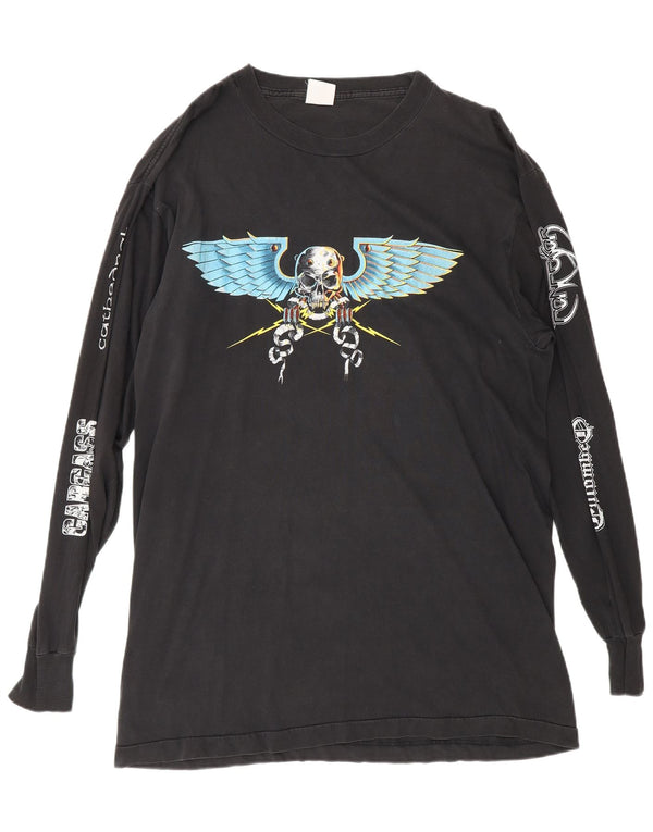 Vintage Herren God's of Grind Earache Tour 1992 Top Langarm XL Black Rock