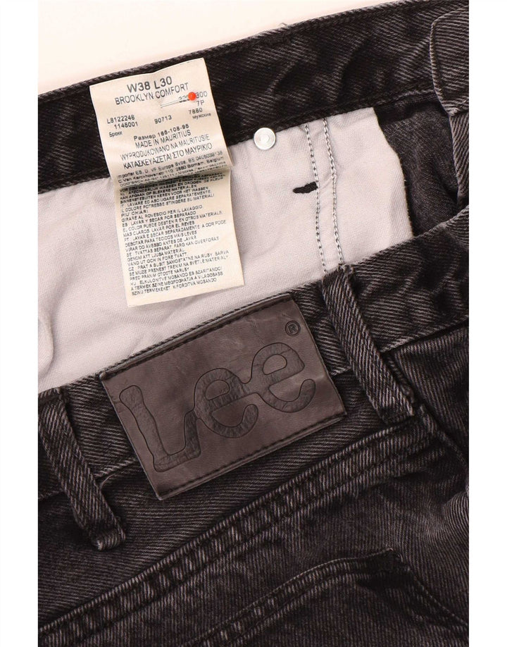 Lee Herren Brooklyn Comfort Straight Jeans W38 L30 Graue Baumwolle
