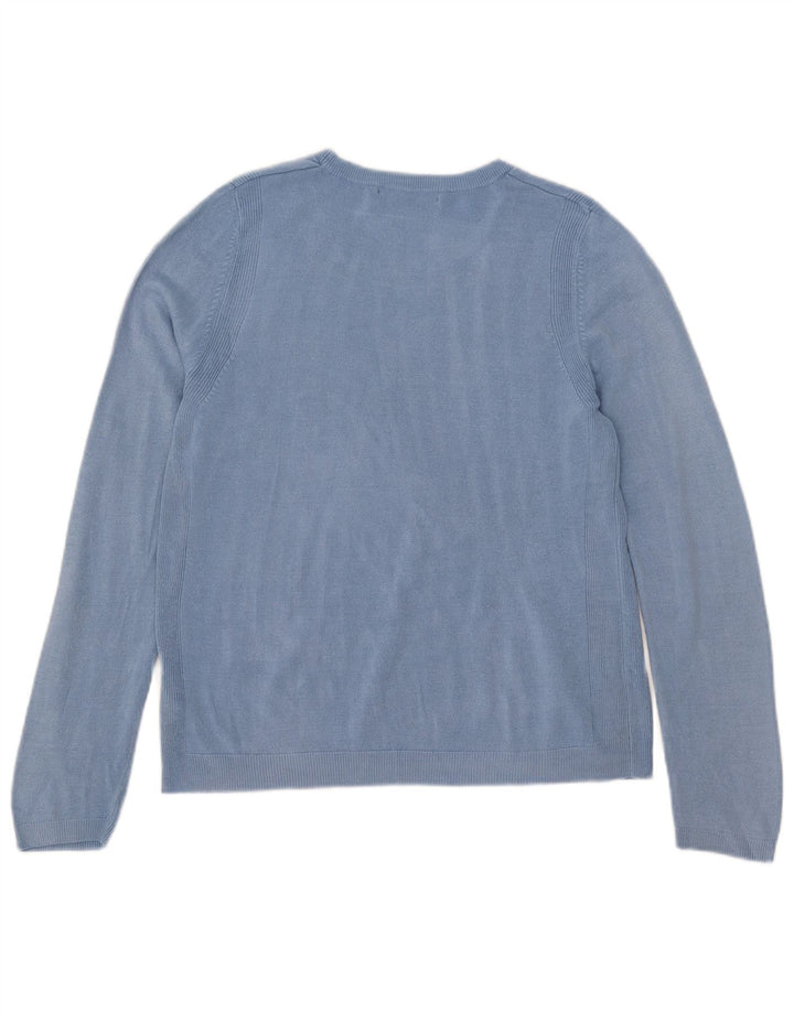 Marks & Spencer Damen-Pullover mit U-Boot-Ausschnitt, UK 14, Mittelblau, Acryl