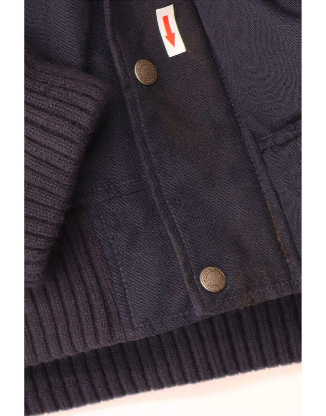 Woolrich Herren-Bomberjacke mit Kapuze, UK 38, mittelmarineblaues Nylon