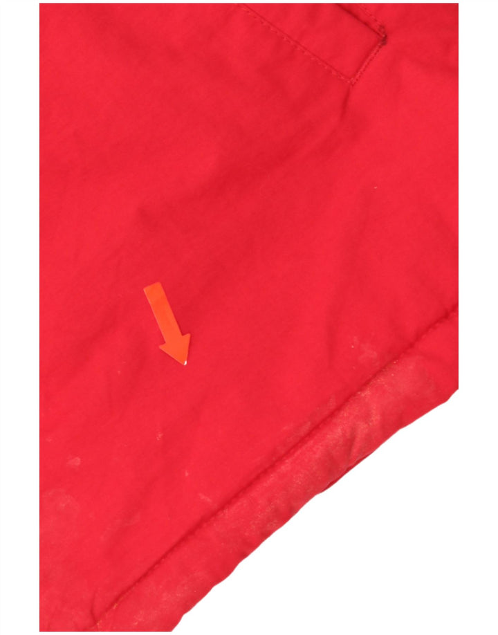 Superdry Damen-Parka mit Kapuze, übergroß, UK 10, Größe S, rotes Nylon