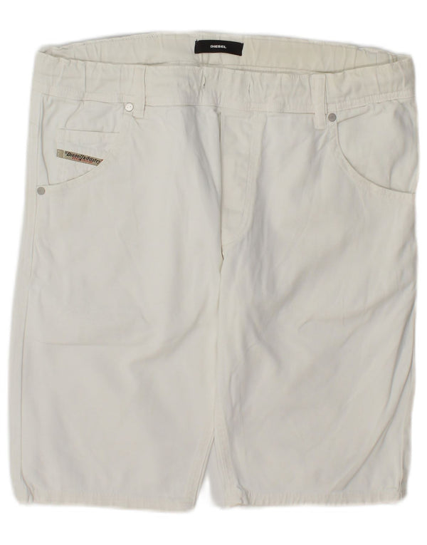 Diesel Damen Casual Shorts UK 14 Large W34 Weiß
