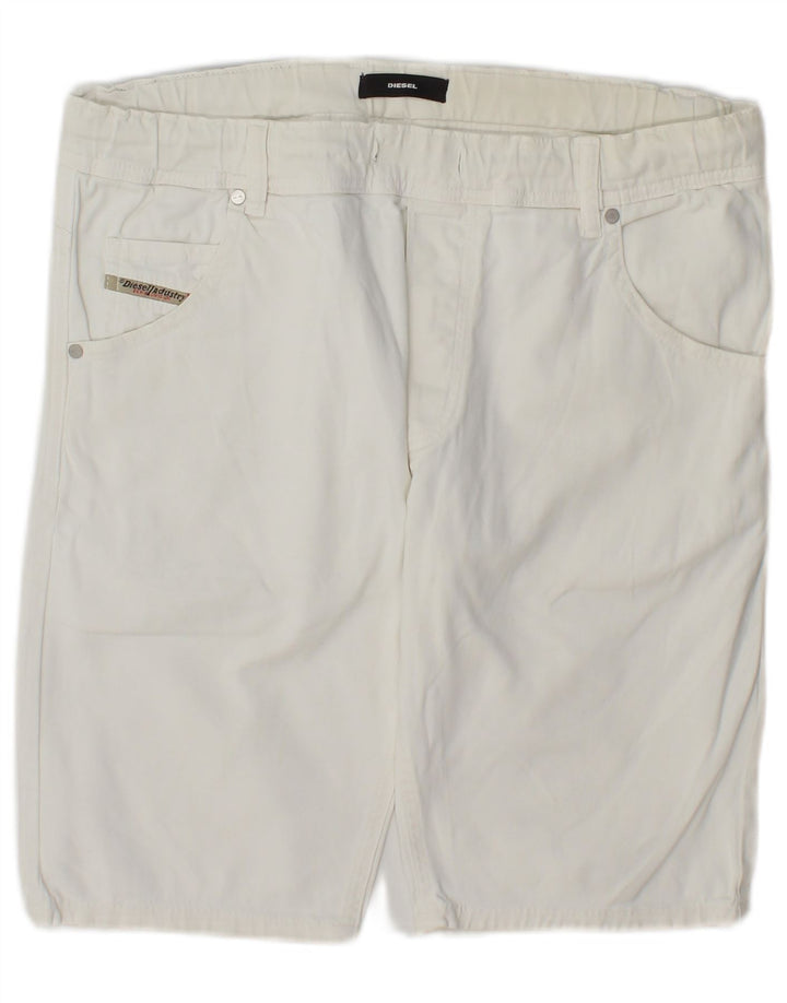 Diesel Damen Casual Shorts UK 14 Large W34 Weiß