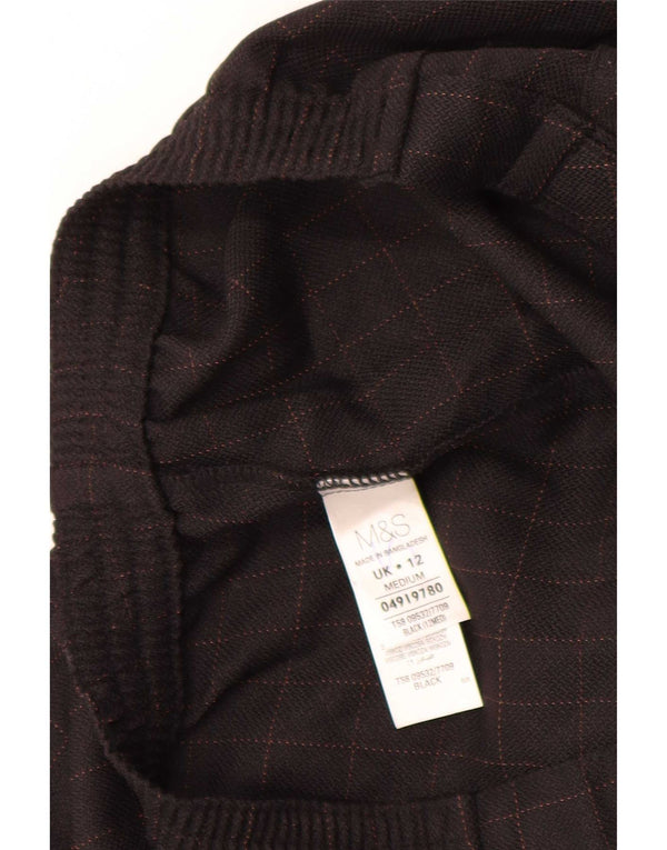 Marks & Spencer Damen Freizeithose UK 12 M W32 L29 Schwarz kariert