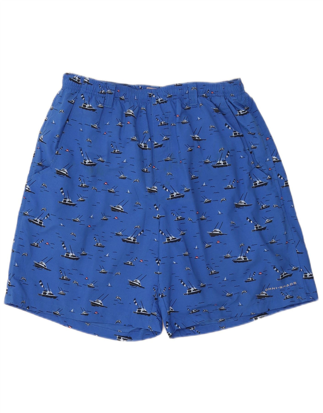COLUMBIA Mens Graphic Swimming Shorts Medium  Blue Nylon