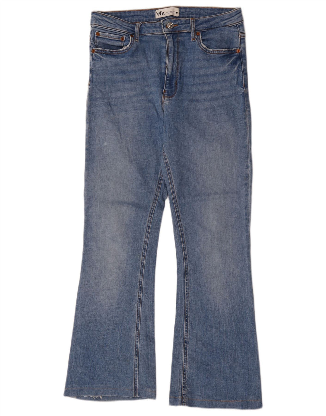 Zara Damen Bootcut Jeans EU 40 Medium W30 L28 Blau