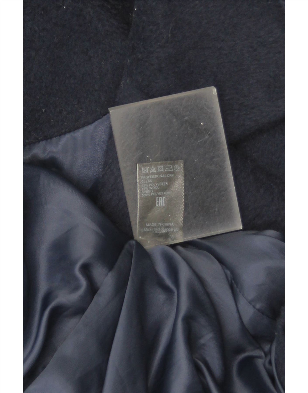 Marks & Spencer Damenmantel UK 12 Mittelmarineblaues Polyester