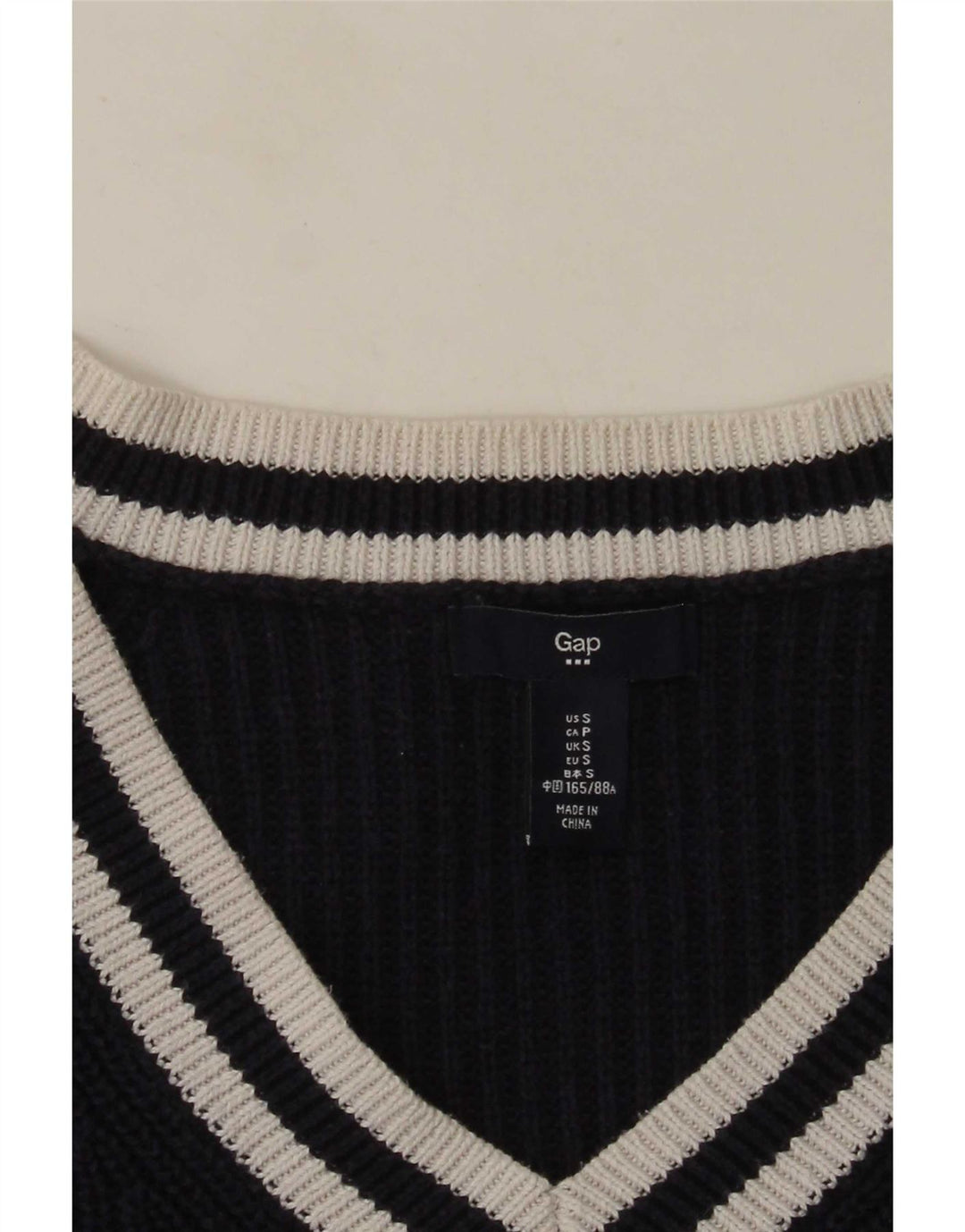 Gap Damen-Pullover mit V-Ausschnitt, Größe S, Marineblau