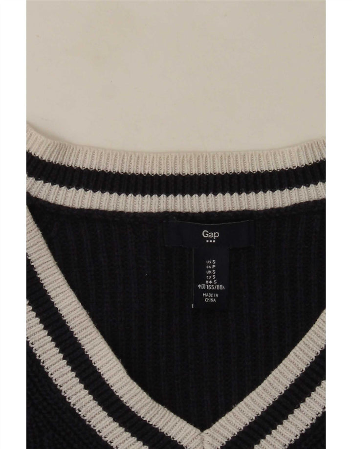 Gap Damen-Pullover mit V-Ausschnitt, Größe S, Marineblau