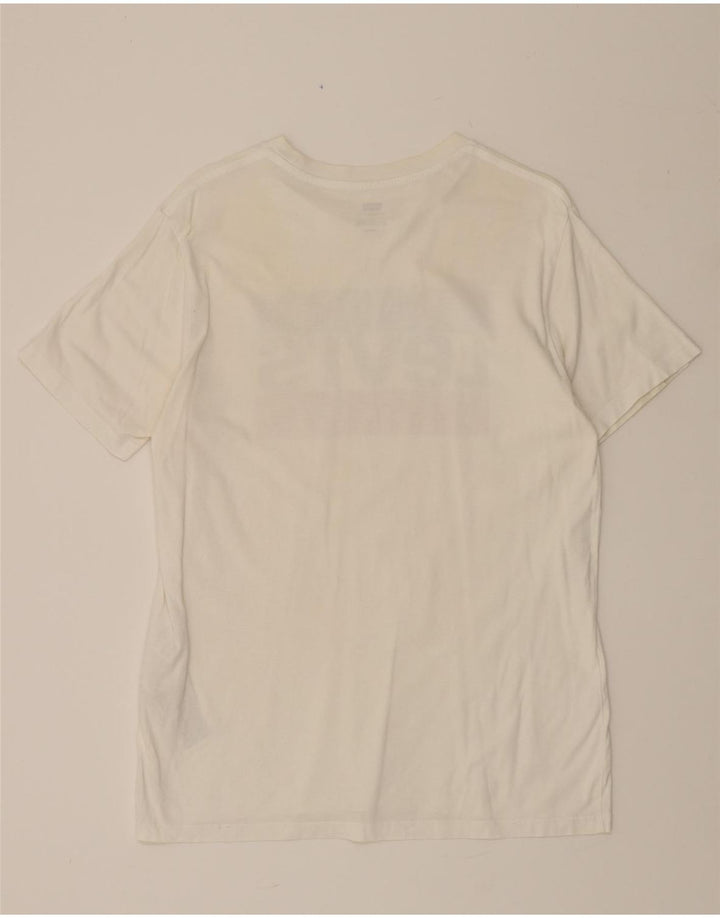 LEVI'S Mens Graphic T-Shirt Top Medium White Cotton Vintage Levi's and Second-Hand Levi's from Messina Hembry 