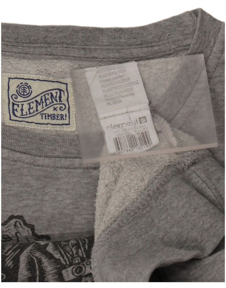 ELEMENT Herren-Sweatshirt mit Grafik, groß, graue Baumwolle