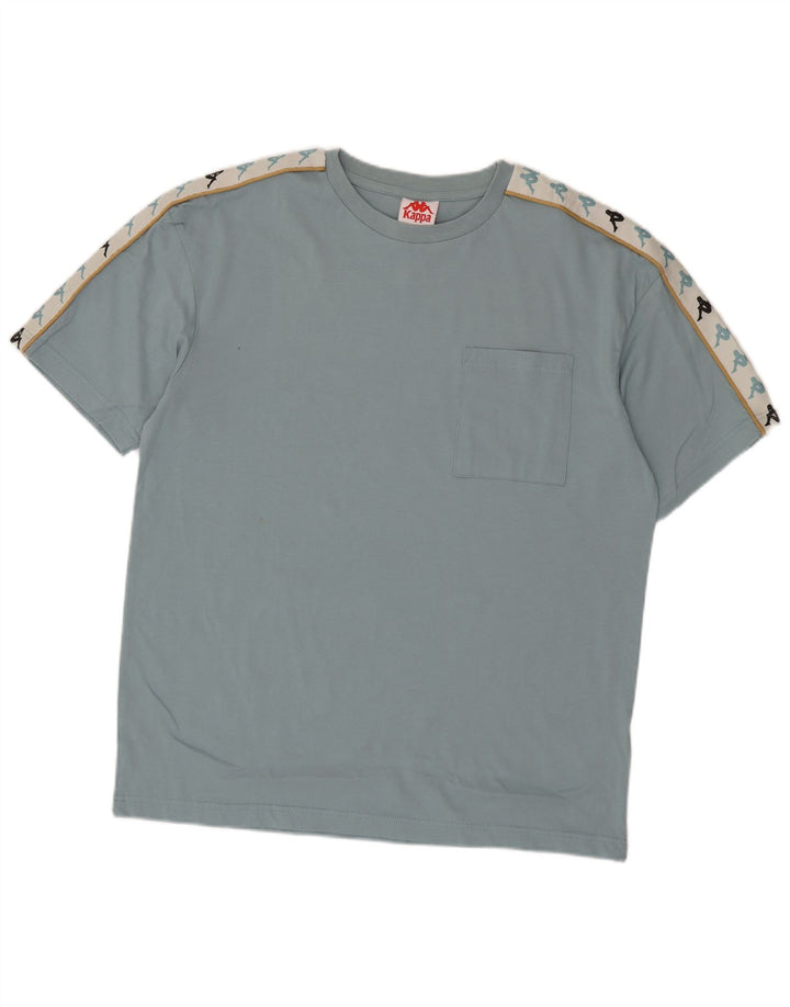 Kappa Herren-T-Shirt mit Grafik, groß, blau, Colourblock-Baumwolle