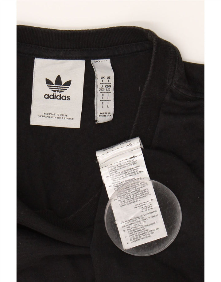 ADIDAS Mens T-Shirt Top Large Black Cotton Vintage Adidas and Second-Hand Adidas from Messina Hembry 