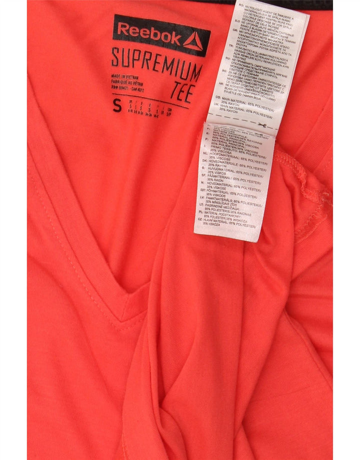 Reebok Damen T-Shirt Top UK 8/10 Small Rot Polyester