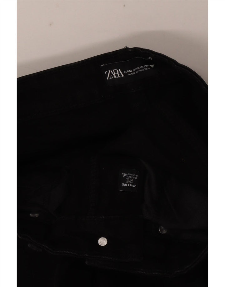 Zara Damen Schlagjeans EU 38 Small W28 L26 Schwarze Baumwolle