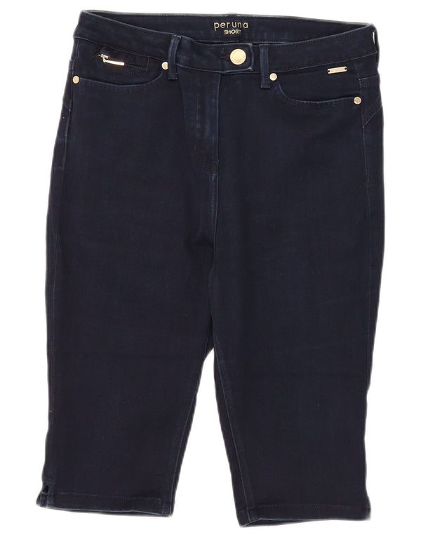 Marks & Spencer Damen Per Una Denim Shorts UK 12 Medium W30 Marineblau
