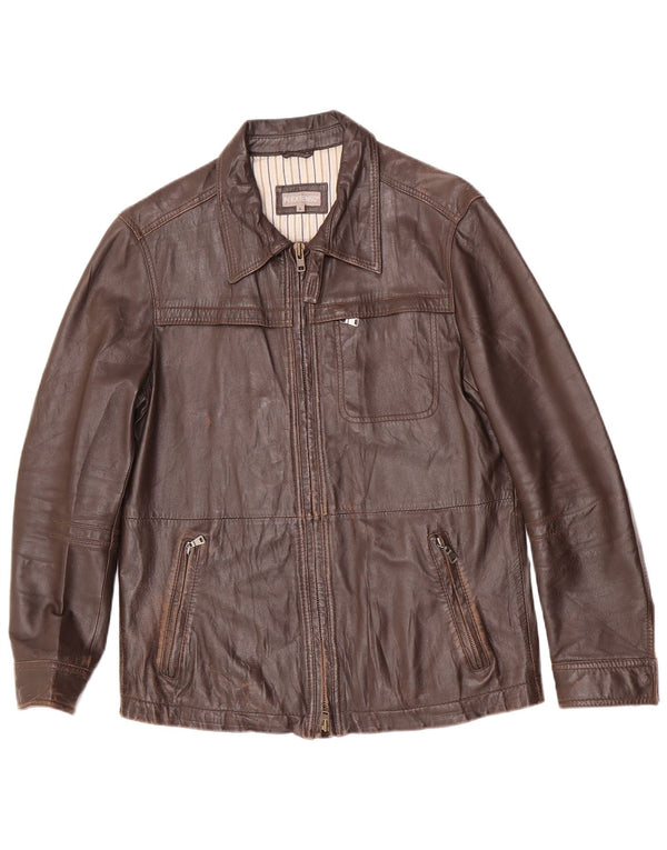 In Extenso Herren Lederjacke UK 40 Large Braun