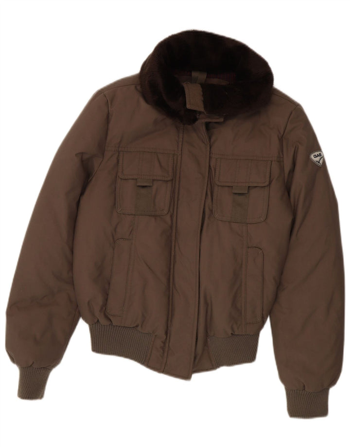 Gas Damen Wattierte Jacke EU 40 Mittelbraunes Polyamid