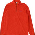 EDDIE BAUER Mens Zip Neck Fleece Jumper Medium Red Polyester Vintage Eddie Bauer and Second-Hand Eddie Bauer from Messina Hembry 