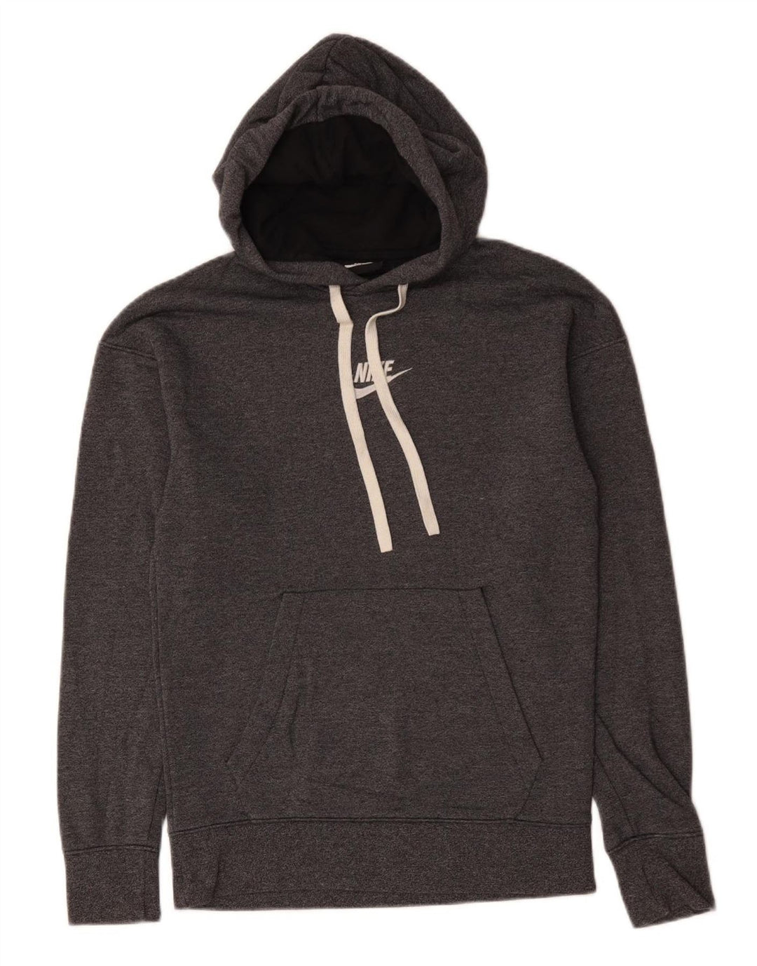 NIKE Damen Kapuzenpullover UK 12 Mittelgraue Baumwolle