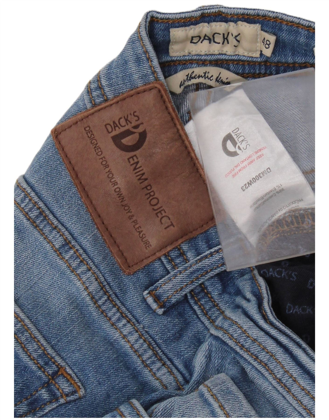 DACK'S Herren Slim Jeans IT 48 Medium W32 L31 Blaue Baumwolle