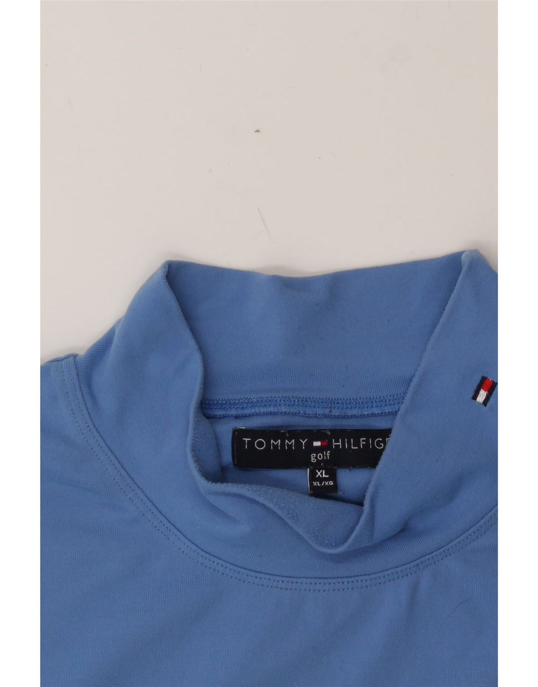 TOMMY HILFIGER Mens T-Shirt Top XL Blue Polyester Vintage Tommy Hilfiger and Second-Hand Tommy Hilfiger from Messina Hembry 
