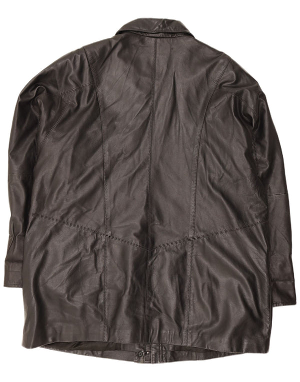 Gapelle Damen Übergroßer Ledermantel UK 18 XL Schwarz