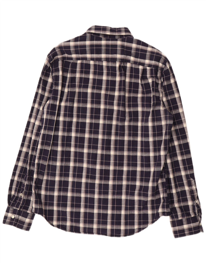 American Eagle Herren-Hemd, mittelgroß, marineblau, kariert, Baumwolle