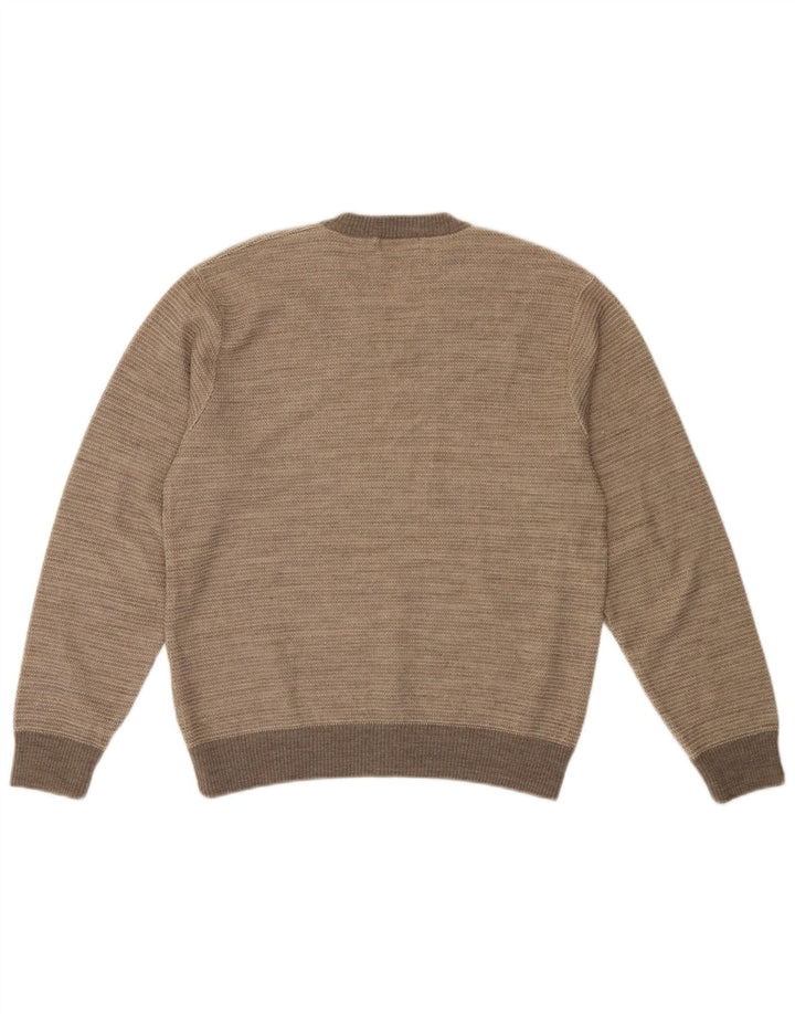 Marks & Spencer Herren-Pullover mit V-Ausschnitt, klein, Beige, Farbblock-Acryl