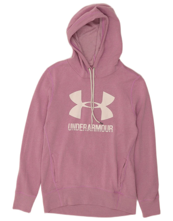 Under Armour Womens Graphic Hoodie Pullover UK 10 Small Rosa Baumwolle