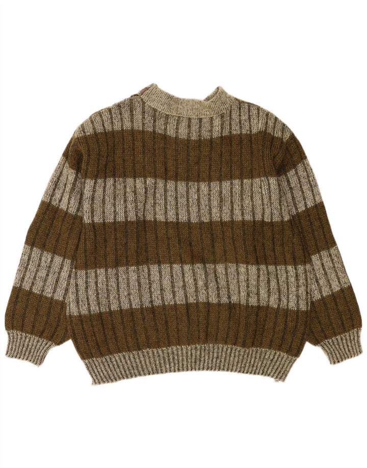 Frank Pepperone Herren-Pullover mit Rollkragen, XL, Khaki, gestreift, Wolle
