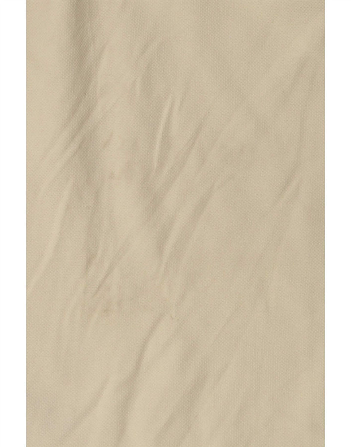 Fred Perry Herren-Langarm-Poloshirt, Größe S, cremefarbene Baumwolle