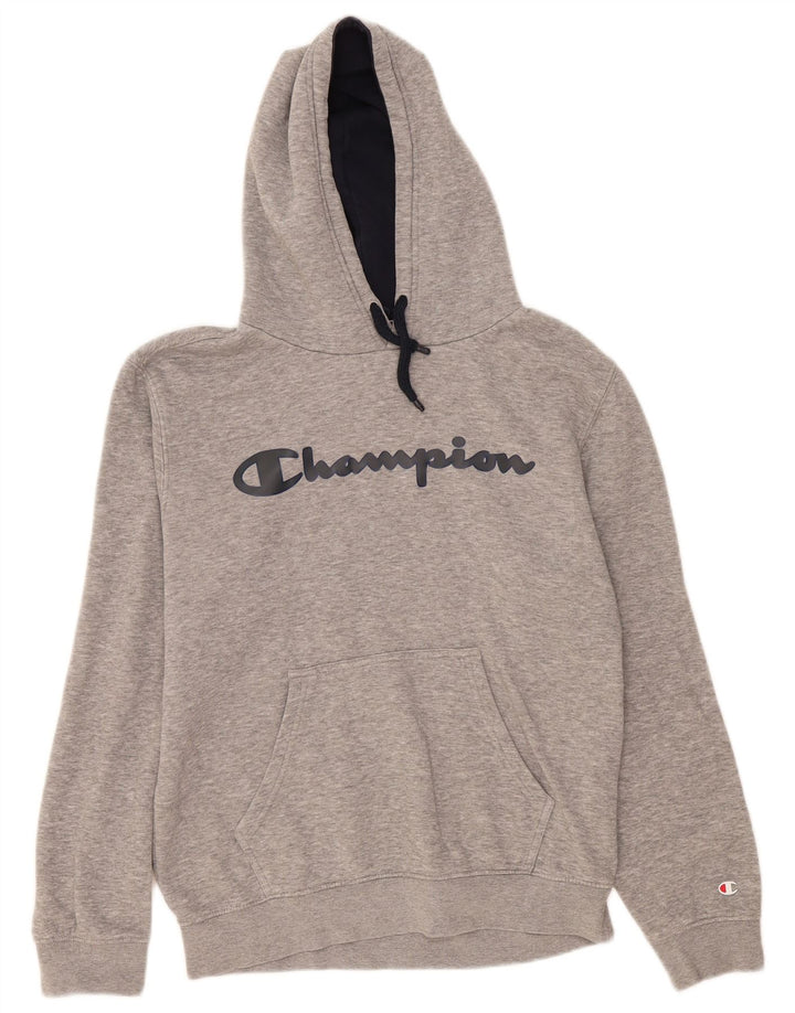 Champion Herren-Kapuzenpullover mit Grafik, mittelgrau gesprenkelte Baumwolle