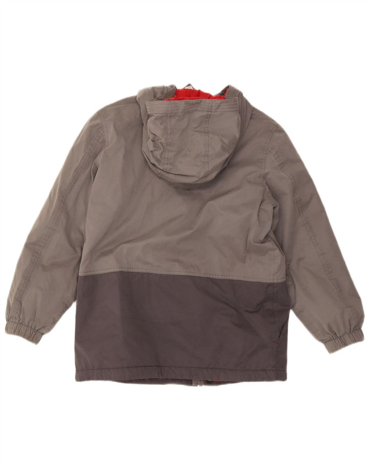 Wattierte Jacke mit Kapuze von Fat Face für Jungen, 11–12 Jahre, graues Colourblock-Polyester