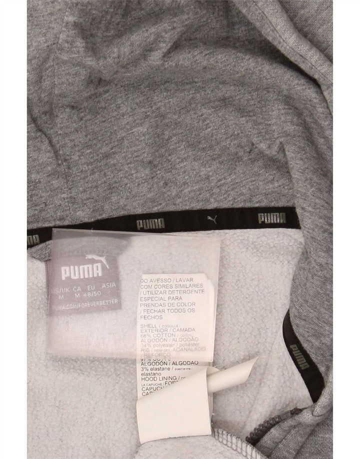 Puma Herren-Kapuzenpullover mit Reißverschluss, mittelgraue Baumwolle