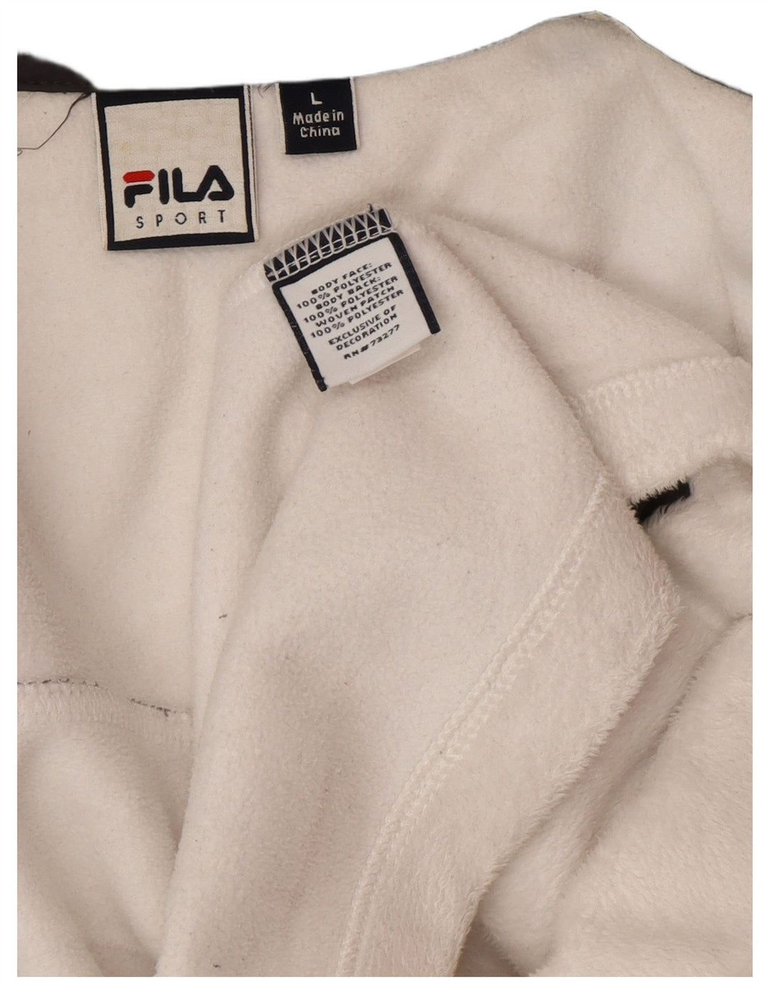 Fila Damen Fleecejacke UK 16 Large Weiß Colourblock Polyester
