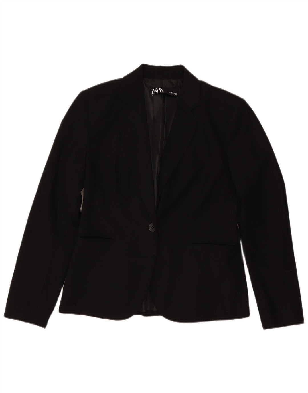 Zara Damen 1-Knopf-Blazerjacke EU 40 Mittelschwarz