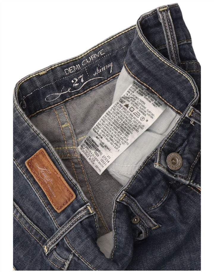 LEVI'S Damen Demi Curve Skinny Jeans W27 L32 Marineblaue Baumwolle