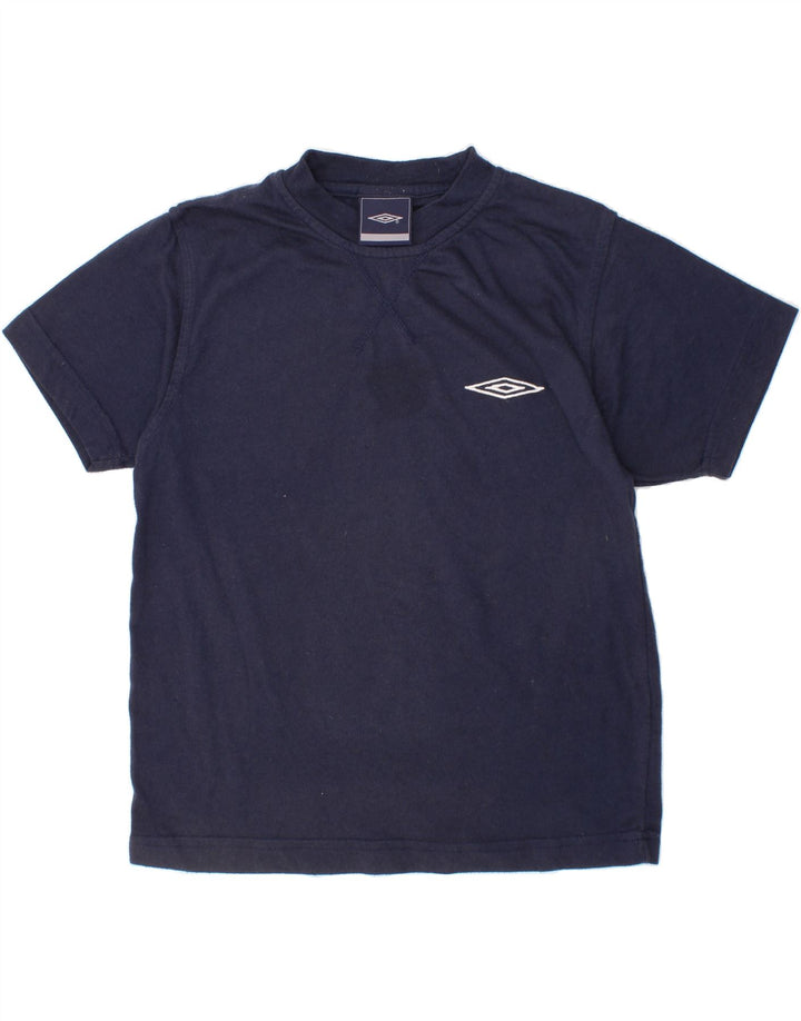 UMBRO Boys T-Shirt Top 9-10 Years Navy Blue Cotton Vintage Umbro and Second-Hand Umbro from Messina Hembry 